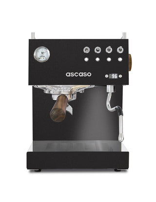 Ascaso Steel UNO PID espresso machine in black, semi-professional with 60mm portafilter and PID control - Front