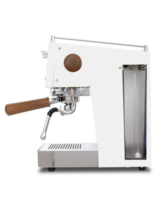 Ascaso Steel UNO PID espresso machine in white, semi-professional with 60mm portafilter and PID control - Side