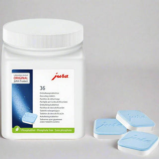 Pastillas descalcificadoras Jura 2 fases, bote de 36 unidades.