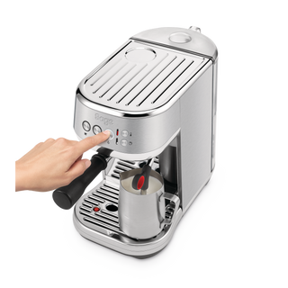 Sage Bambino Plus espresso machine in stainless steel with 54mm portafilter, automated milk texturing
