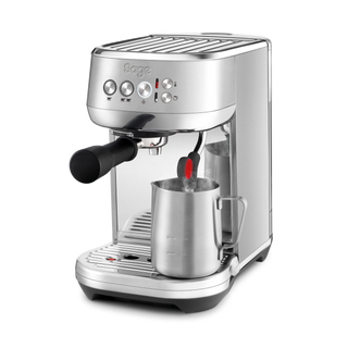 Sage Bambino Plus espresso machine in stainless steel with 54mm portafilter side

