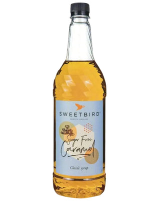 Sweetbird Sugar-Free Caramel Syrup with sweeteners in a 1 litre PET bottle